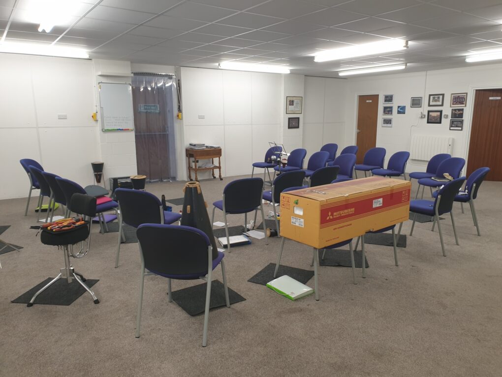 City of Hull Brass Band rehearsal room in Barton-Upon-Humber, installaing a Mitsubishi Heavy Industries air conditioning system