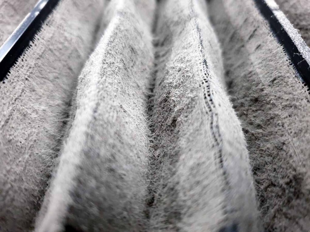 Dirty ceiling cassette air con filter